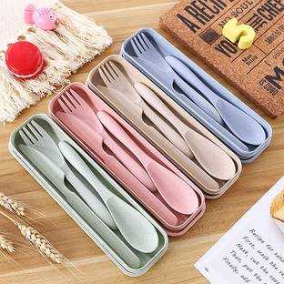 SARVANGAH Travel 3 in 1 Utensil Set Travel Camping Cutlery Set Picnic Camping Cutlery Set. Plastic Cutlery Set