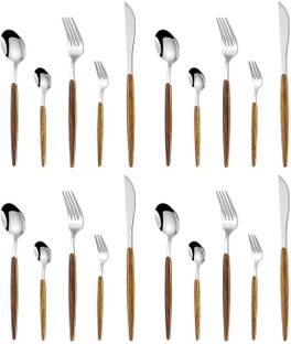 KitchEase Silver Flatware | 8 Spoons, 8 Forks, 4 Steak Knife Dining Set for Home & Gifting Stainless Steel Cutlery Set