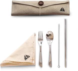 Rusabl Steel Spoons - 6 and Forks - 6), 100% Food Grade, Non Toxic, Anti-Rust Stainless Steel Cutlery Set