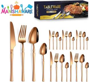 MANISHAWARE RoseGold Royal Dining Set Stainless Steel Cutlery Set
