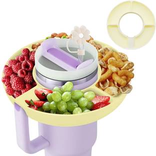 ELEPHANTBOAT Stanley Cup 40 oz Snack Bowl with Handle Compatible with Stanley Cup 40 oz Silicone Cutlery Set