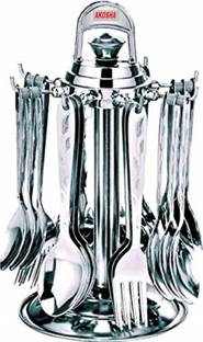 AKOSHA Designer(25 pcs) Stainless Steel, Plastic Cutlery Set
