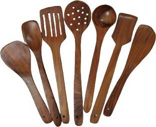 craftssrw WOOD SPOON CUTLERY SET 0F 7 Wooden Cutlery Set