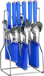 Parage Zolta 25 pc Cutlery set for dining table, Cutlery set with knife, combo, Blue Stainless Steel Cutlery Set