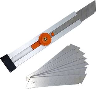 Q8 Twinkle Cutter Knife for thermocol, Cardboard, Arts & Crafts- Cutter Knife with self Lock System/Paper Cutter [With 10 Replacement Blade] Nipper
