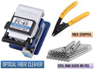 Impirius Optical Fiber Cleaver Ftth Network Instrument with Stripper and 100 Sleeves FC6S With CFS3 With Sleeves Wire Cutter