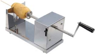 ObwOhi Potato Slicer, Potato Twister Spiral Potato Cutter Stainless Steel Slicer Machine for Fruit, Potatoes, Tornado Chips, Cucumber or Carrots Potato Slicer, Potato Twister Spiral Potato Cutter Stainless Steel Slicer Machine for Fruit, Potatoes, Tornado Chips, Cucumber or Carrots Metal Cutter