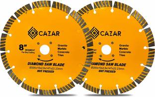 CAZAR Hot Pressed Segmented Diamond Saw Blade For Cutting Granite, Marble, Concrete. 8" Hot pressed Diamond Saw Blade Glass Cutter