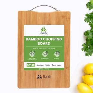 Rusabl Small Bamboo Chopping Board for Kitchen, For Slicing Fruits and Vegetables, Bamboo Cutting Board
