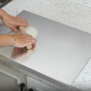 NORVIUM CHOPPING CUTTING PAD, STAINLESS STEEL CUTTING CHOPPING BOARD KITCHEN 42CMX32 CM Stainless Steel Cutting Board