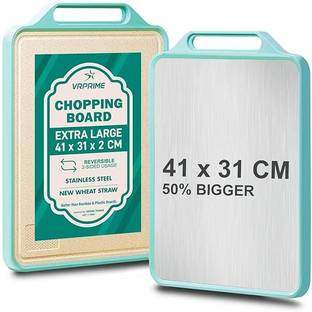 VRPRIME Large Steel Chopping Cutting Board for Kitchen | Fruits Vegetables Meats Stainless Steel Cutting Board