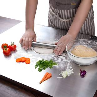 NORVIUM Stainless steel Chopping board(42cm X32cm)for Kitchen Fruit Cutter Cutting Board Stainless Steel Cutting Board