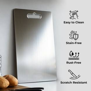 Redsky Stainless Steel Chopping Board Dual-Sided Vegetables , Fruits Kitchen Chopper Stainless Steel Cutting Board