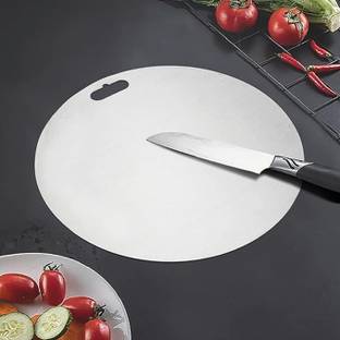 KITCHOOK Circular Reversible Chopping Board Stainless Steel Cutting Board Stainless Steel Cutting Board