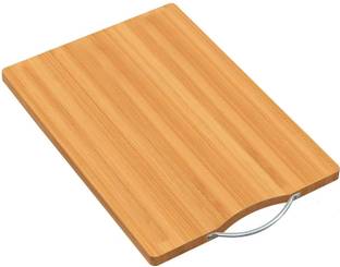 DWYNIX Bamboo Wood Thick Cutting Board with Stainless Steel Handle Non Slip Chopping Bamboo Cutting Board