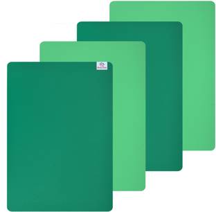 Heart Home Flexible Chopping Mat|Back Textured Chopping Mat|4 Pieces Set|Pack of 2|Green Plastic Cutting Mat
