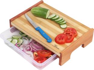 Bmado Multifunction Sliding Tray Chopping Cutting Boards and Sliding Basket for Wooden Cutting Board
