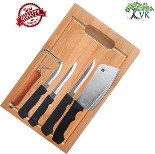 VK Stores Premium Quality Knife Set & Bamboo Cutting Board