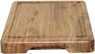 Puri Teak Wood/Chopping/Cheese/Steak Board with Grooves Wooden Cutting Board