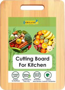 NIHILANO Large Natural Bamboo Wood Chopping Bamboo Cutting Board