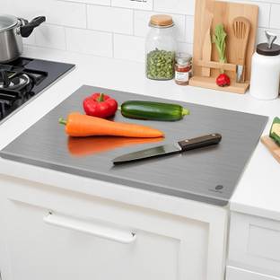 HOMEBASIC Chopping Board for Kitchen Food-Grade 304 Bacteria Absorption Stainless Steel Cutting Board
