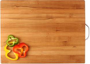 HOKiPO Bamboo Chopping Board with Handle -Extra Large - 40 x 30 x 1.8 cm, Bamboo Cutting Board