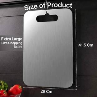 BLLUEX Stainless Steel Double Sided Chopping Cutting Board Vegetable & Fruit Cutter Stainless Steel Cutting Board
