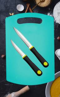 OMORTEX Chopping Board and Two Sharp Kitchen Knife Combo Plastic Cutting Board