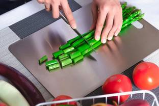 HALSEY Heavy Duty Stainless Steel Medium Chopping Board for Kitchen (25x35cm) Stainless Steel Cutting Board