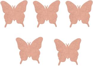 BanteyBanatey MDF Board Sheet for Coasters, Art & Crafts in Butterfly Shape (Pack of 5 Pcs) Wooden Cutting Board