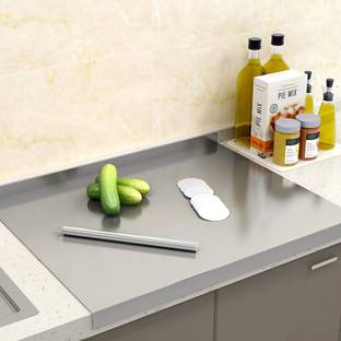 Snowberry CHOPPING CUTTING PAD, STAINLESS STEEL CUTTING CHOPPING BOARD KITCHEN 42CMX32 CM Stainless Steel Cutting Board