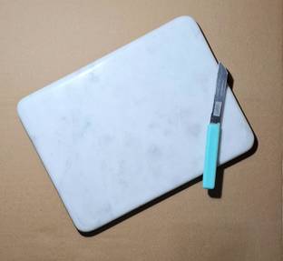 TEJASWI CRAFT White marble chopping board (size- 12x8.5 inch) Marble Cutting Board