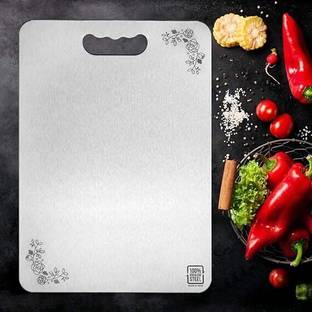 RUBICON Chopping Board SS Heavy Duty ideal for Vegetables,Fruits Cutter, Meats Stainless Steel Cutting Board