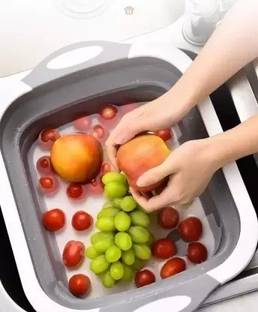 NKKL Premium Cutting Board/Washing Bowl,Fruit Vegetable Basket 42 Silicone, Plastic Cutting Board