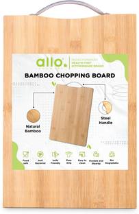 Allo Wooden Bamboo Chopping Cutting Slicing Board with Holder for Kitchen Fruits Meat Wooden Cutting Board