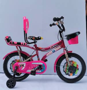 VK BIKES BICYCLE 16T ZOOM DOUBLE SEAT EDITION (PINK) FOR 4 TO 6 YEAR KIDS BABY 16 T