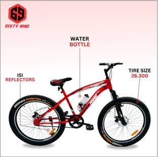 FOXGLOVE 69 BICYCLE 26T SMART RED DUAL DISK BRAKE FAT TYRE 90 % FITTED 26 T (inch) Fat Tyre Cycle