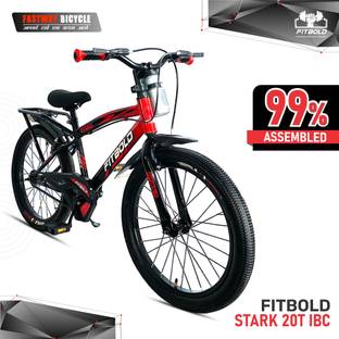 FITBOLD Stark IBC | 20T | Red/Black | Age 5-8 Years | 99% Fitted | Ready to Ride 20 T (inch) BMX Cycle