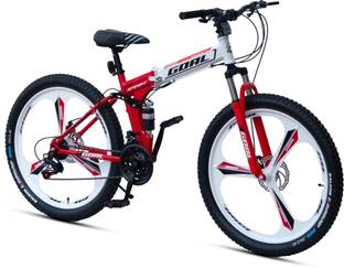 Goal FOLDING BICYCLE WITH GEAR | 21 SPEED | STYLISH MAGWHEELS | 26X2.40 BRANDED TYRES 26 T (inch) Folding Bikes/Folding Cycle