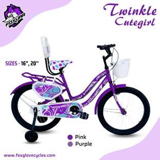 FOXGLOVE TWINKLE 20 INCHES STEEL FRAME TIRE TUBE PURPLE COLOUR FOR AGE GROUP 5 TO 10 YRS 20 T (inch) Road Cycle