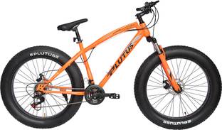 PLUTUS Jaguar Fat-Bike Age-12+ with Dual Disc Brake, Multi Speed (Orange) 26 T (inch) Fat Tyre Cycle