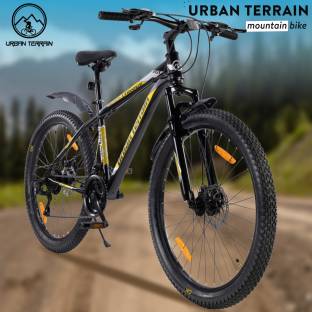Urban Terrain UT1000S26 YELLOW Mountain Bike with Cycling Event & Ride Tracking App 26 T Road Cycle