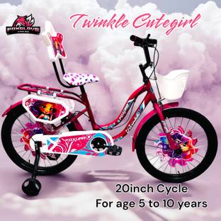 FOXGLOVE TWINKLE 20inches steel Rim TireTube Fluorescent Pink for age Group 5 to 10 years 20 T (inch) Road Cycle