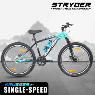 STRYDER 26" Krueger Single Speed Bicycle with Disc Brakes & Front Suspension | 26 T (inch) Mountain Cycle