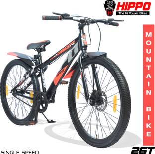 HippoBikes ACE Single Speed Rigid Fork Front Disc Brake Rear Power Brake Steel Rim 26 T (inch) Mountain Cycle