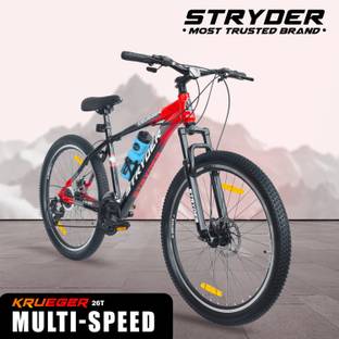 STRYDER 26" Krueger Bicycle 21 Speed with Disc Brakes & Front Suspension | 26 T (inch) Mountain Cycle