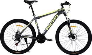 PLUTUS Durango MTB Cycle Age-12+ with Dual Disc Brake, Multi Speed (Grey-Yellow) 27.5 T (inch) Mountain Cycle