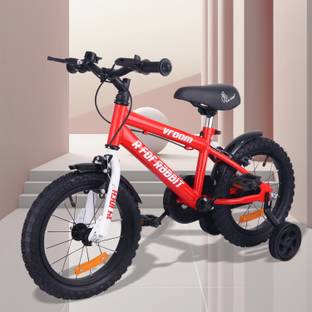 R for Rabbit Vroom Bicycle for Kids 14'' Cycle for 3-5 Years | Training Wheels| 90% Installed 10 T (inch) Road Cycle