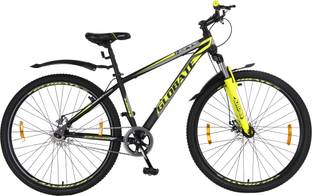 Kross Nspire-S 24T Single Speed Unisex Mountain Bike 34.3 Cm Frame - Matt Black Yellow 24 T (inch) Mountain Cycle