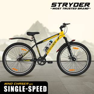 STRYDER 27.5" Wind Chaser Single Speed Bicycle with Disc Brakes & Front Suspension | 27.5 T (inch) Mountain Cycle